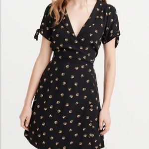 A&F tie sleeve, wrap-around floral dress